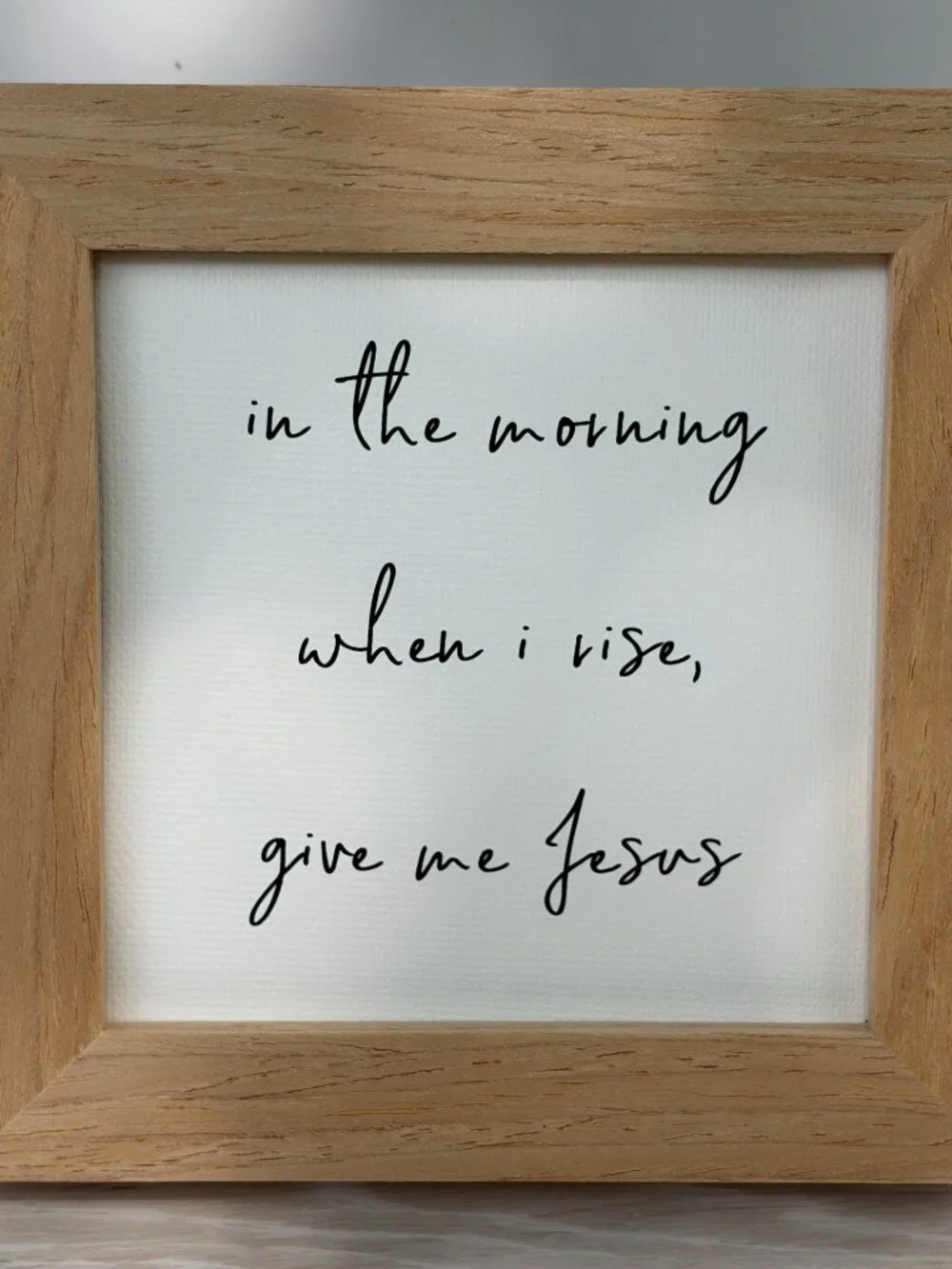 Give Me Jesus Mini Framed Canvas Art 4x4 Natural Rustic Tiered Tray Shelf Sitter